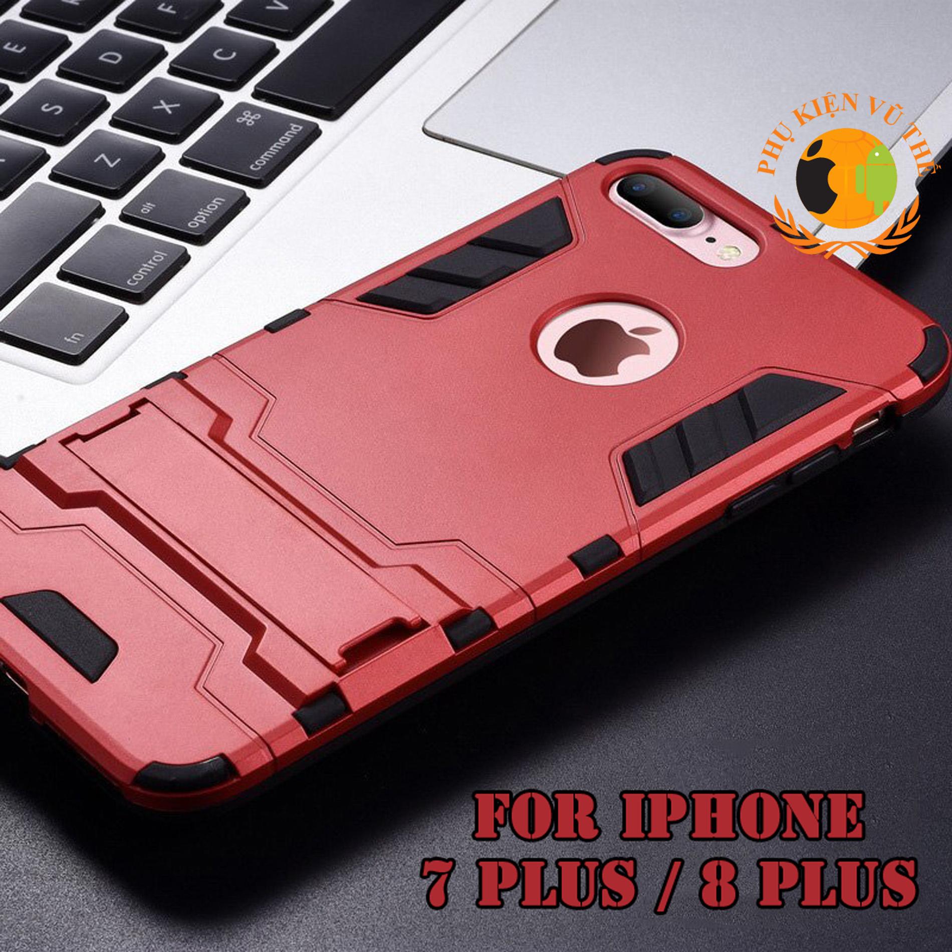 Ốp Lưng Chống Sốc Iron Man Cho iPhone 7 Plus 8 Plus Có Dựng Lưng