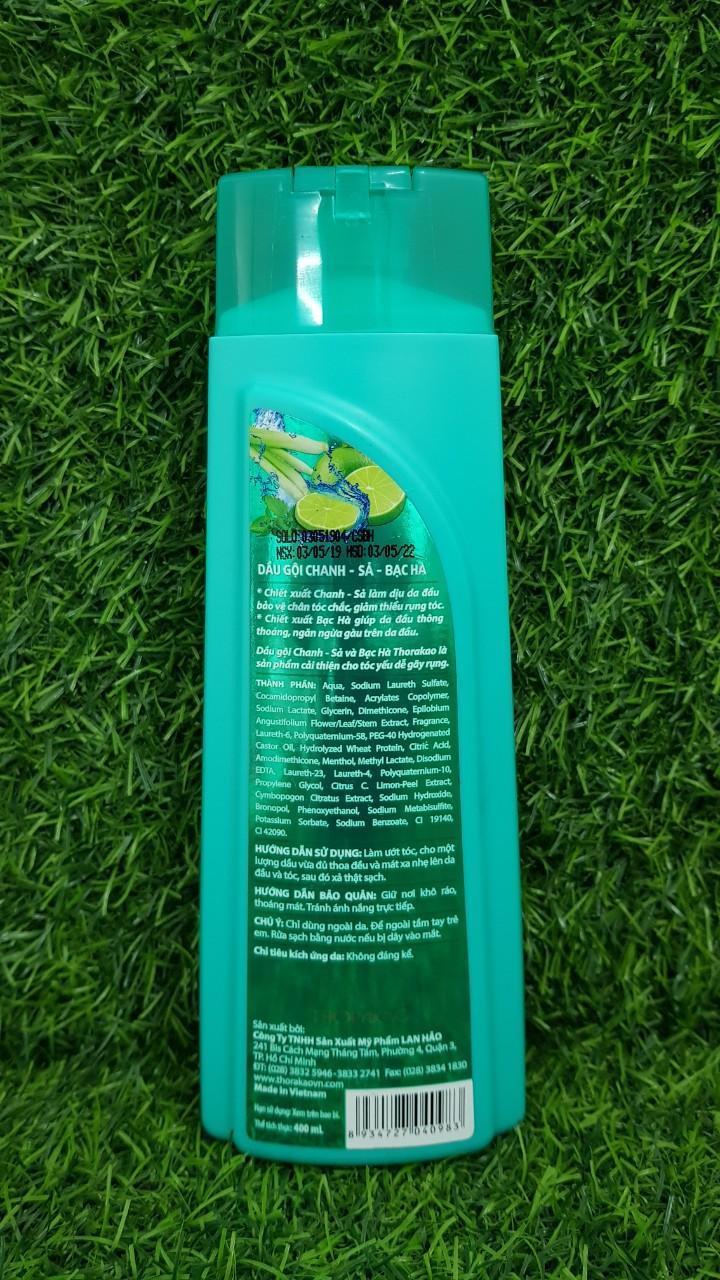 [HCM]Dầu gội Chanh sả bạc hà Thorakao 400ml