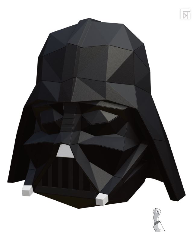Mô hình giấy 3D Mặt nạ hoá trang darth vader ( đeo được)