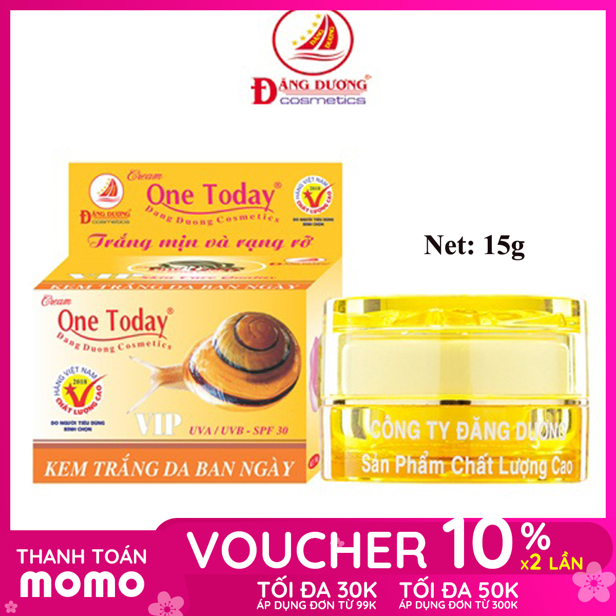 Kem Dưỡng Trắng Da Ban Ngày Cao Cấp Ốc Sên One Today (15g) Chính Hãng