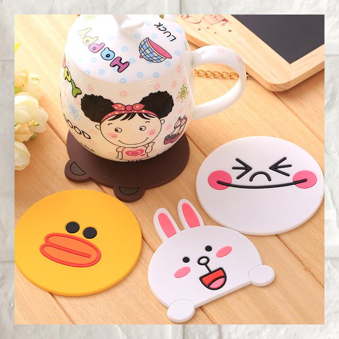 Bộ 2 miếng đế lót ly hình thú cute dễ thương