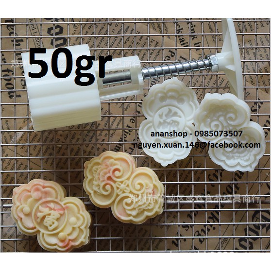 Khuôn trung thu lò xo 50gr 2 mặt