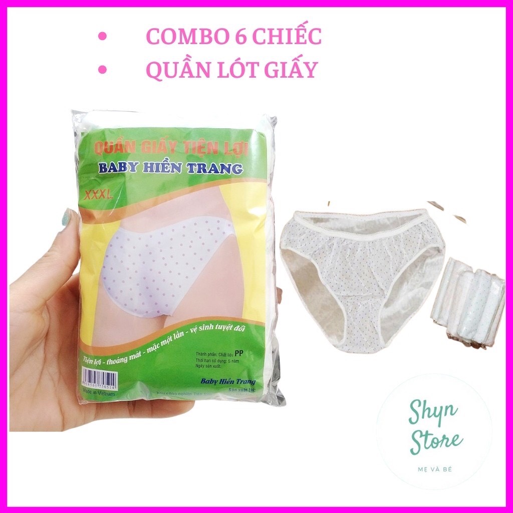 Set 6 Quần lót giấy sau sinh và đi du lịch- Mác Xanh