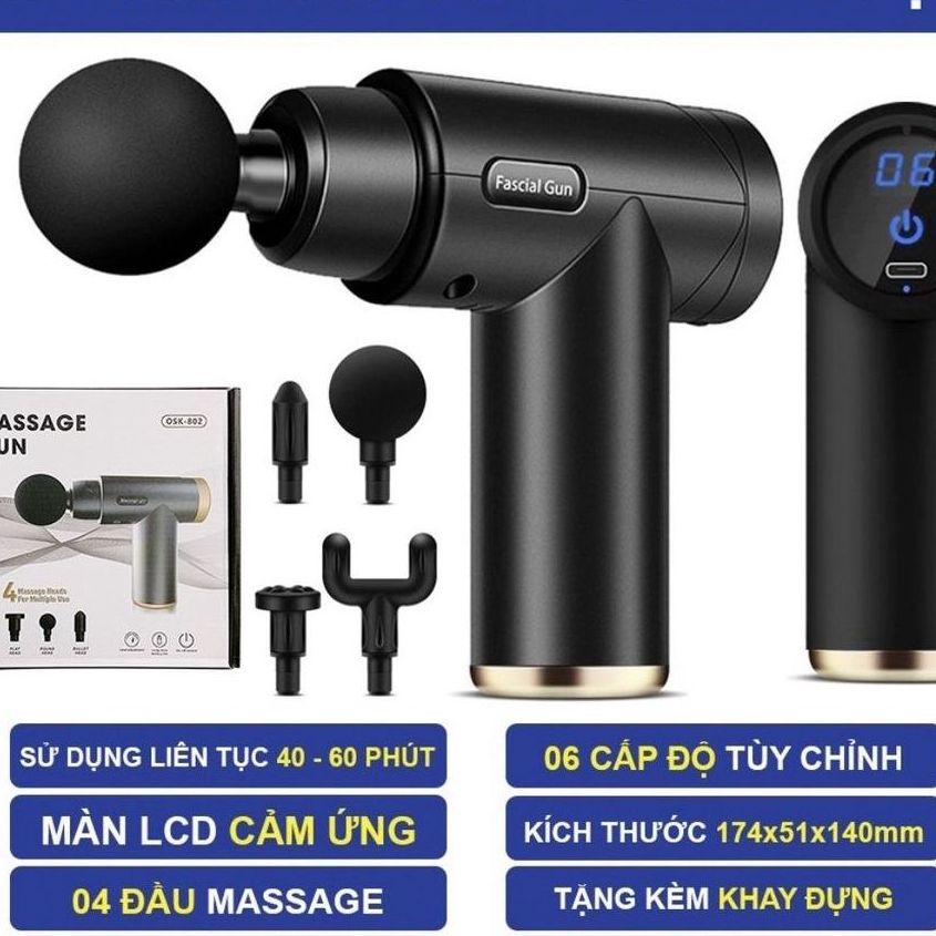 Máy massage cầm tay mini, súng massage cầm tay mini toàn thân 6 cấp độ chuyên sâu đa năng