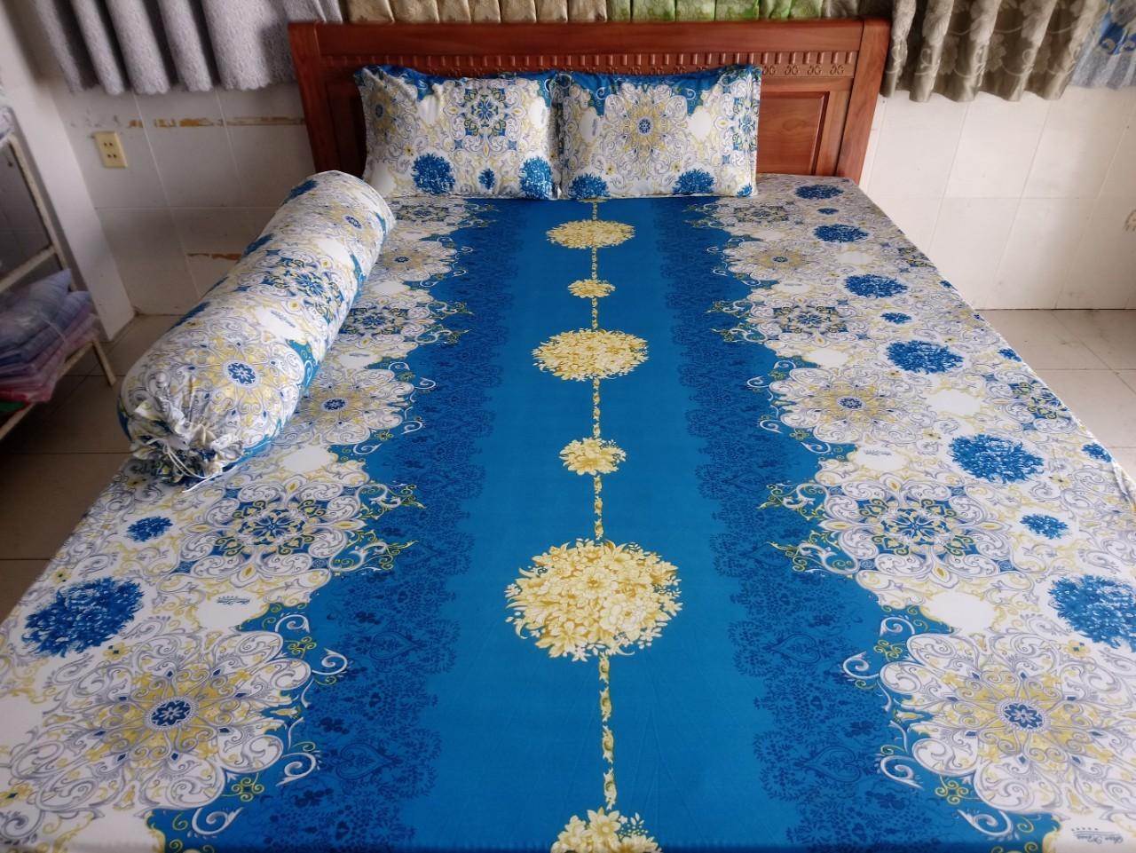 Bộ dra thun lạnh hàn quốc 1m6 x 2m ( 1 dra + 3 áo gối)
