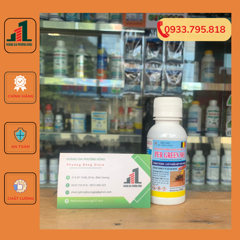 Thuốc diệt muỗi và côn trùng Per Green 50EC - Chai 100ml