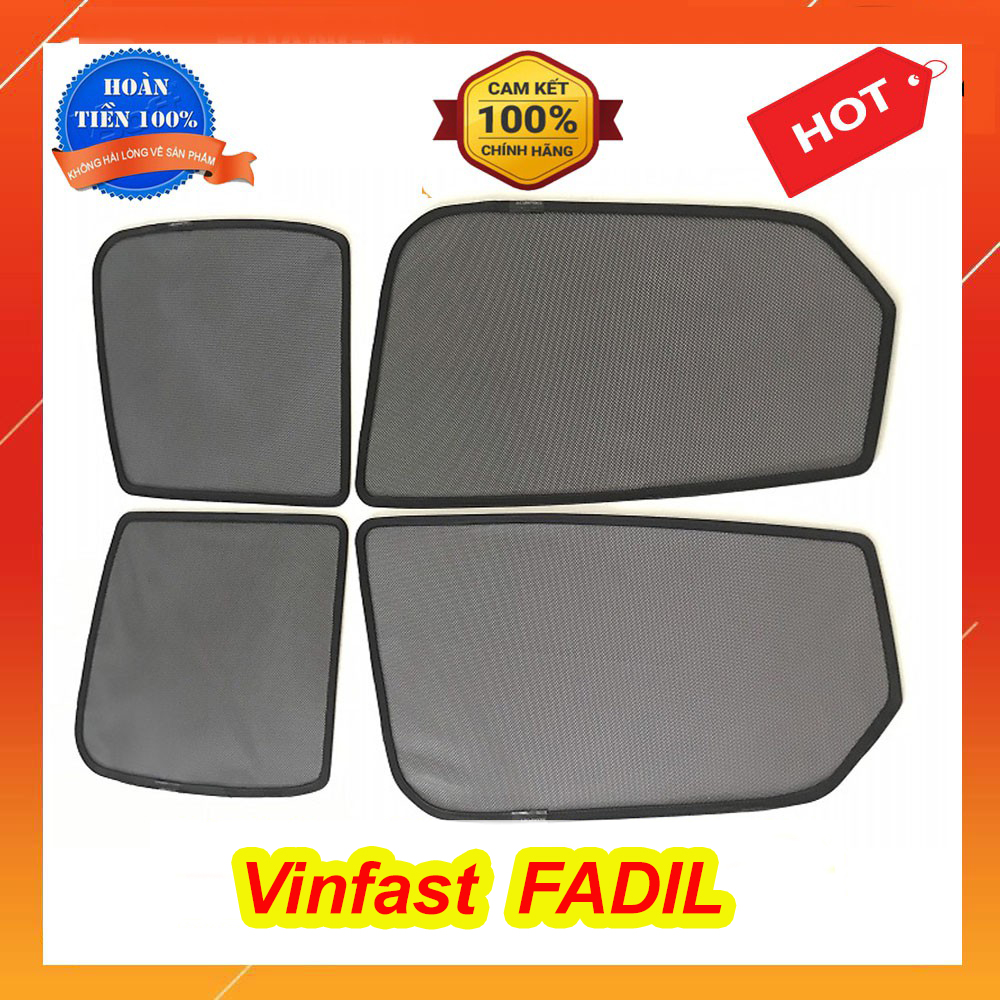 Rèm Che Nắng Nam Châm Xe Vinfast Fadil 2018 2019 2020 2021- Bộ 4 Tấm, Khung Rèm Tích Hợp Sẵn Nam Châm, Vừa Zin Cho Xe, Tháo Lắp Đơn Giản Che Nắng Hiệu Quả