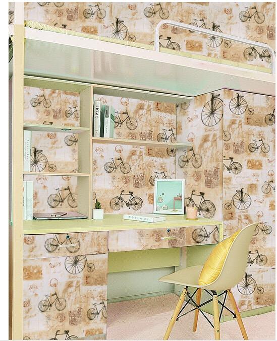 Cuộn 5M decal giấy dán tường (có sẵn keo) - XE ĐẠP