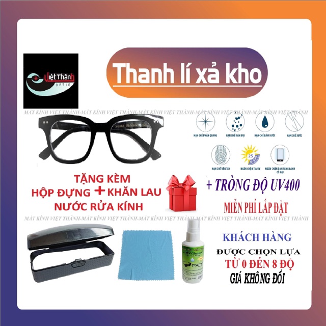 Kính vđẹp phom chuẩn thời trang mắt kính độ kính cận style korea uv