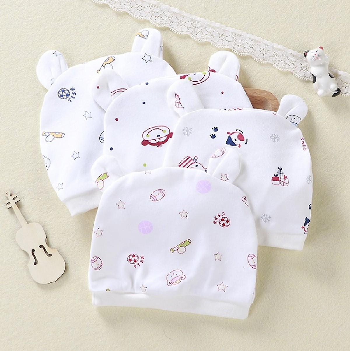 Combo 2 Mũ Che Thóp Cotton Mềm Cho Trẻ Sơ Sinh 0-6 Tháng ( Bé Gái )