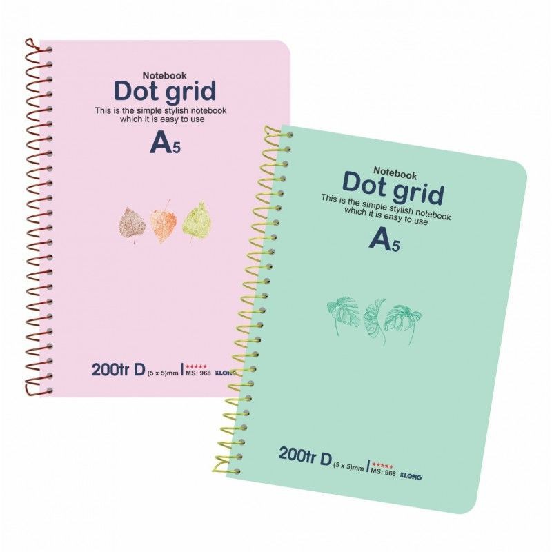 Sổ lò xo đơn Klong ruột Dot grid 968