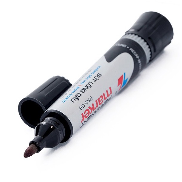 Bút Lông Dầu 2 Đầu Không Xoá Được Thiên Long PM-09 (Mực Đen)