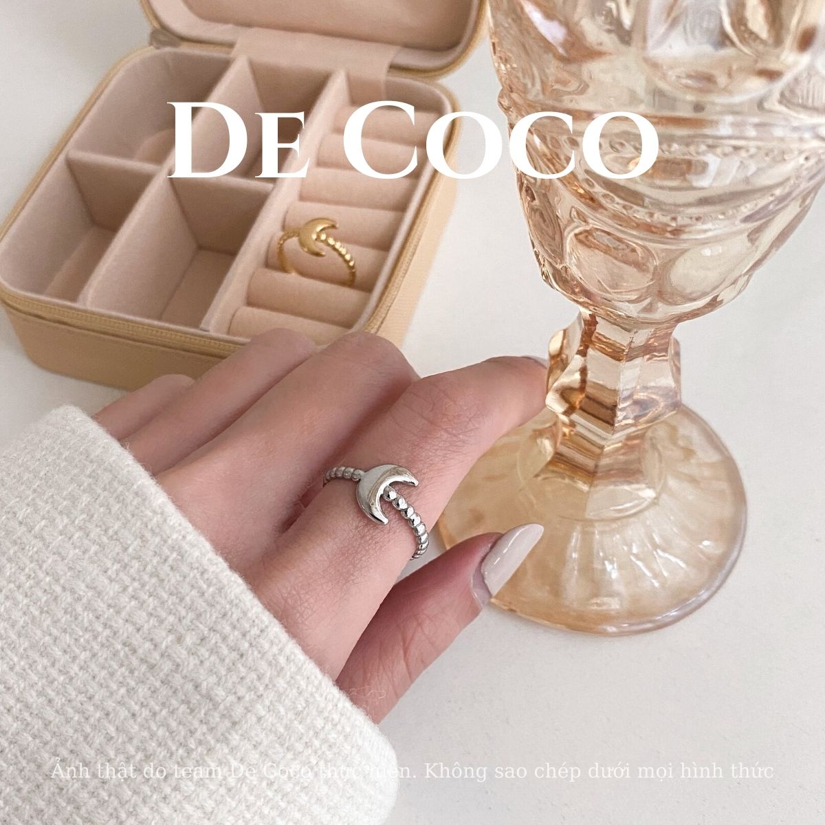 [KHÔNG ĐEN GỈ] Nhẫn titanium, nhẫn nữ Moonie De Coco