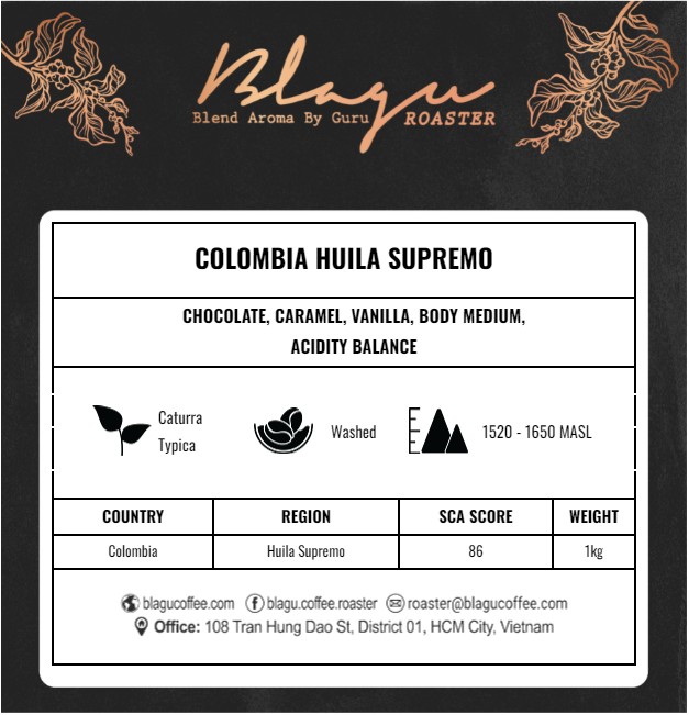 Cà phê hạt nhân xanh green bean colombia huila supremo – 1kg