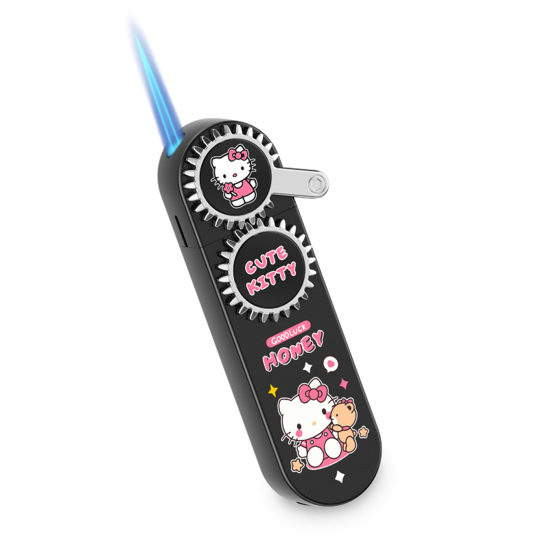 Bật Lửa Khò Hello Kitty Kuromi Độc Lạ Dễ Thương - Có 2 Màu Trắng Đen - Có Hộp Đi Kèm