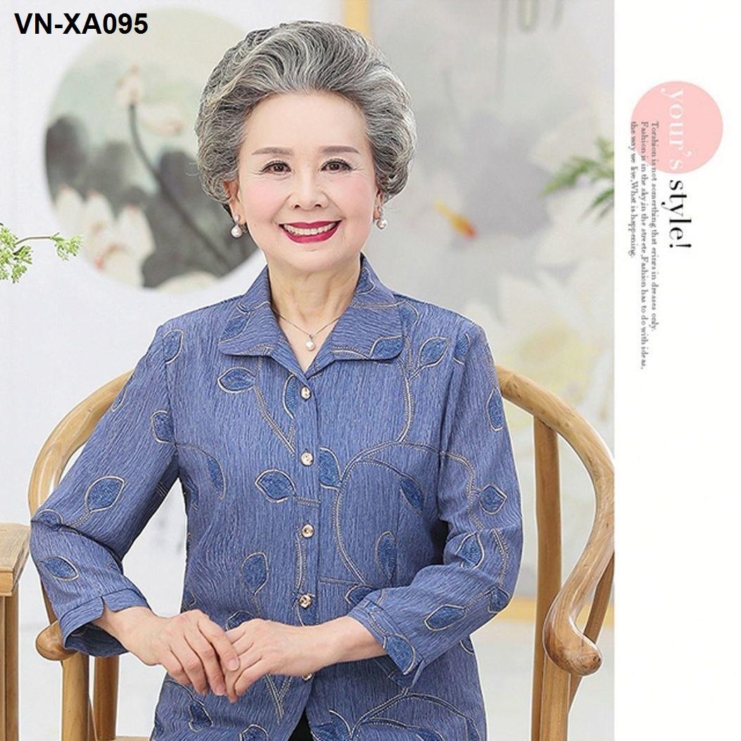 Áo hè trung niên và cao tuổi áo bà ba 60 quần áo bà già mẹ già 70 tuổi áo hè mới