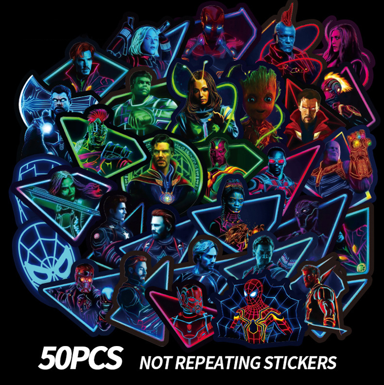 Sticker PVC Chống nước Hình dán Siêu nhân Marvel ST-018