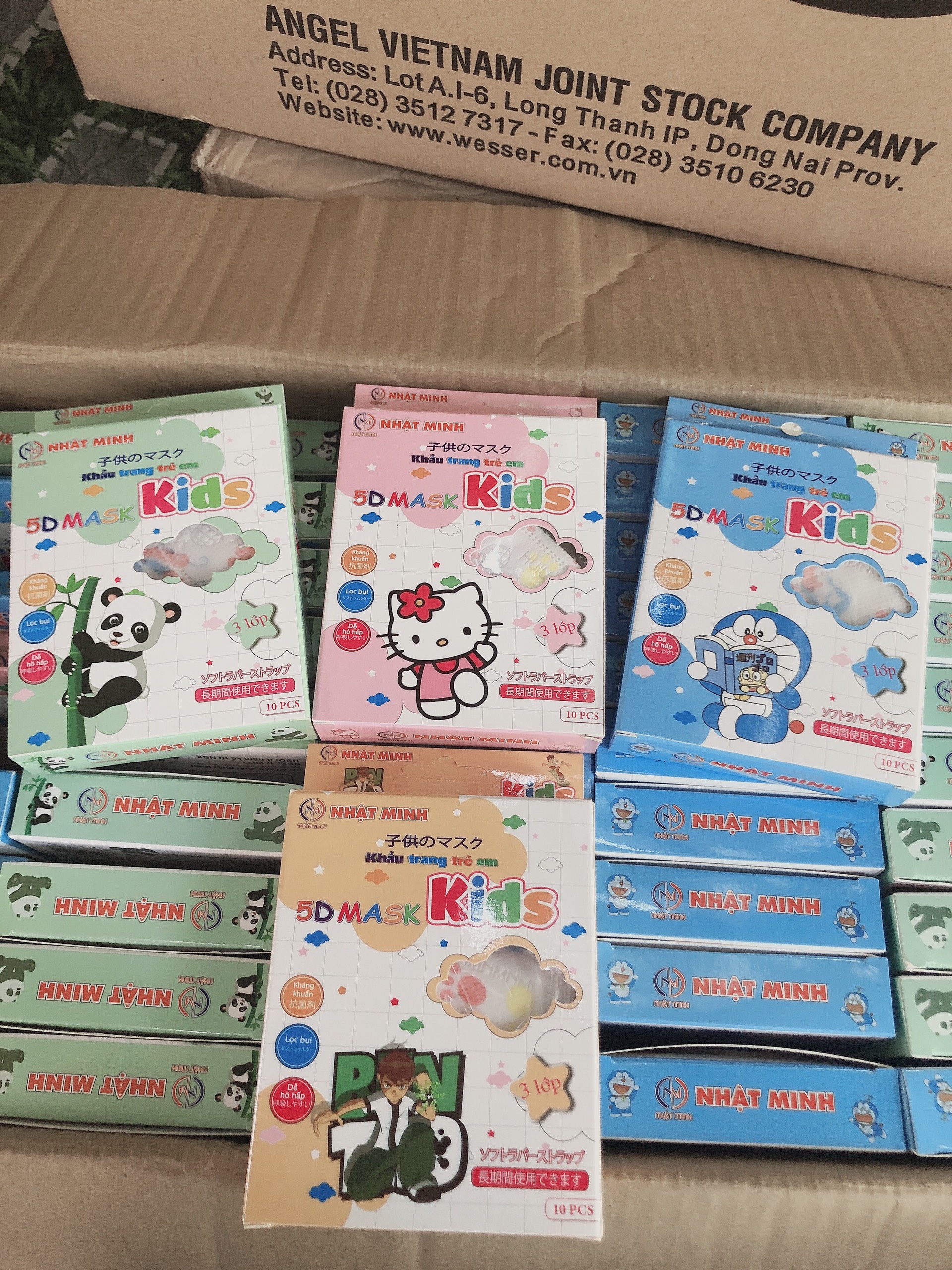 Hộp 10 cái khẩu trang trẻ em 5d mask kid cho bé