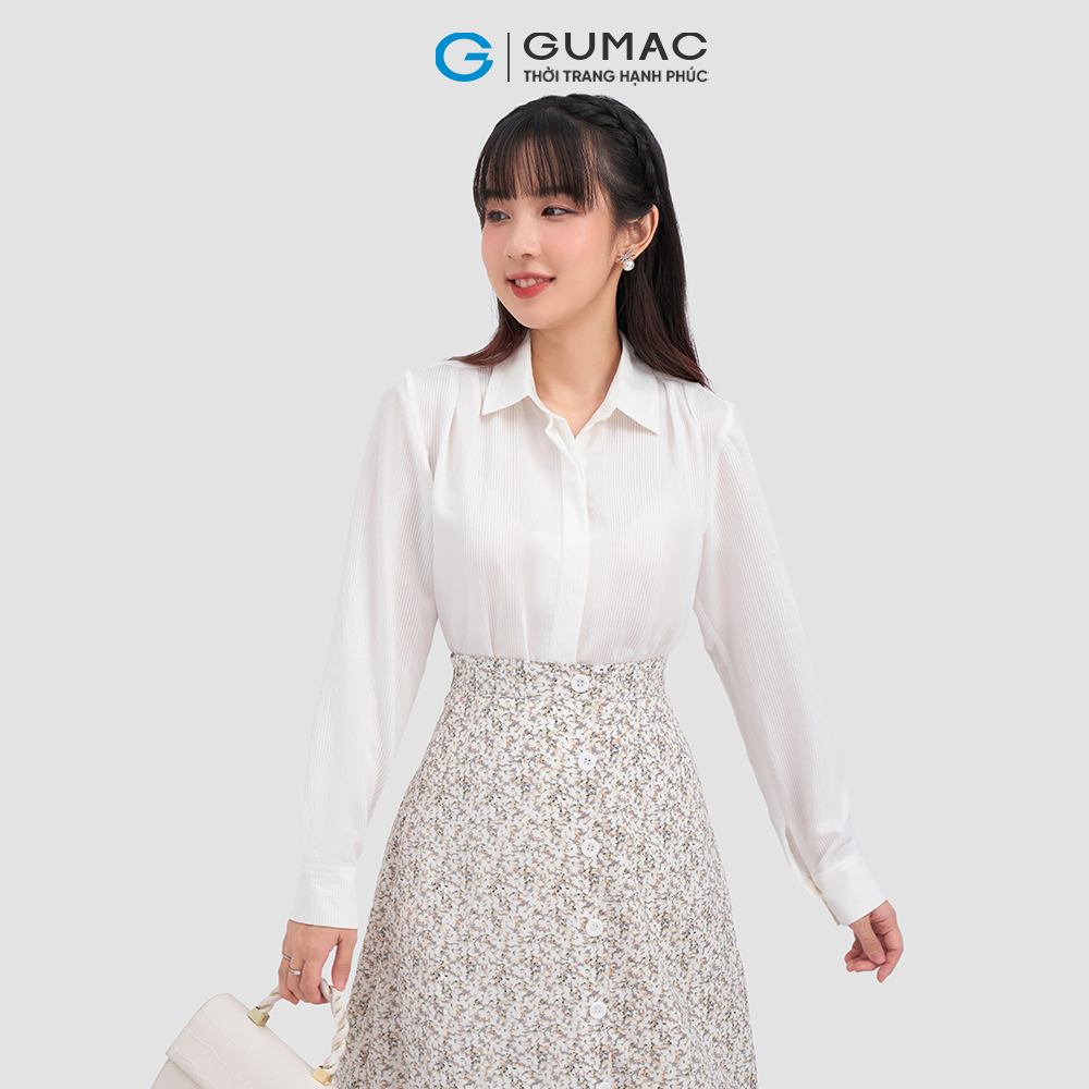 Váy A midi đính nút VC12071 thời trang GUMAC