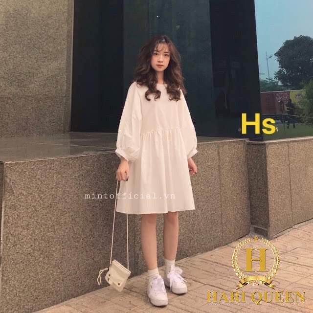 Váy babydoll dài tay phồng HSU0820