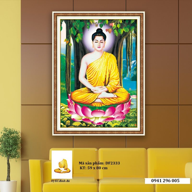 Tranh đính đá 5D phật Thích Ca Mâu Ni ( 59x80cm) - chưa đính đá