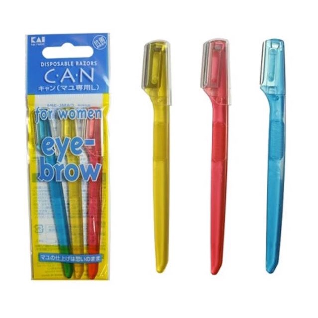 Dao Cạo Lông Mày KAI Disposable Eyebrow Razors (Set 3 Cây)
