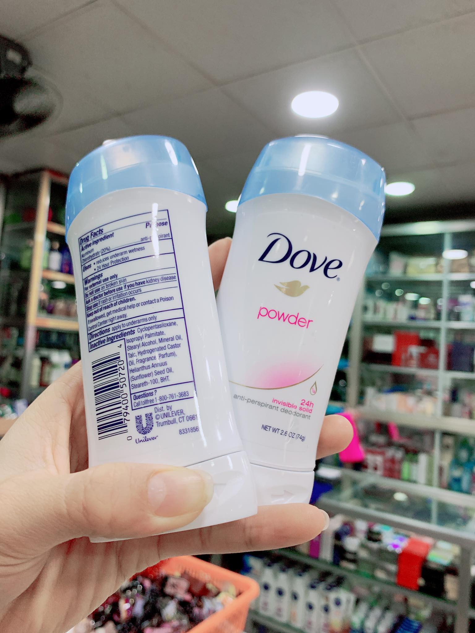 Lăn sáp khử mùi nữ Dove Powder 74g
