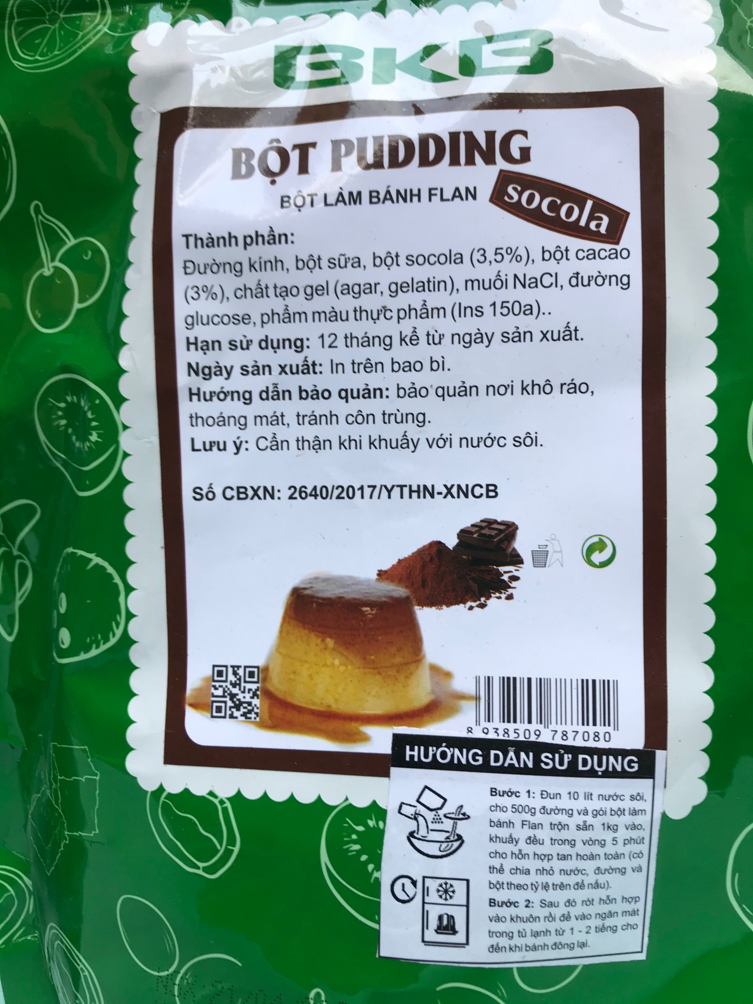 Bột flan vị socola bịch 1kg