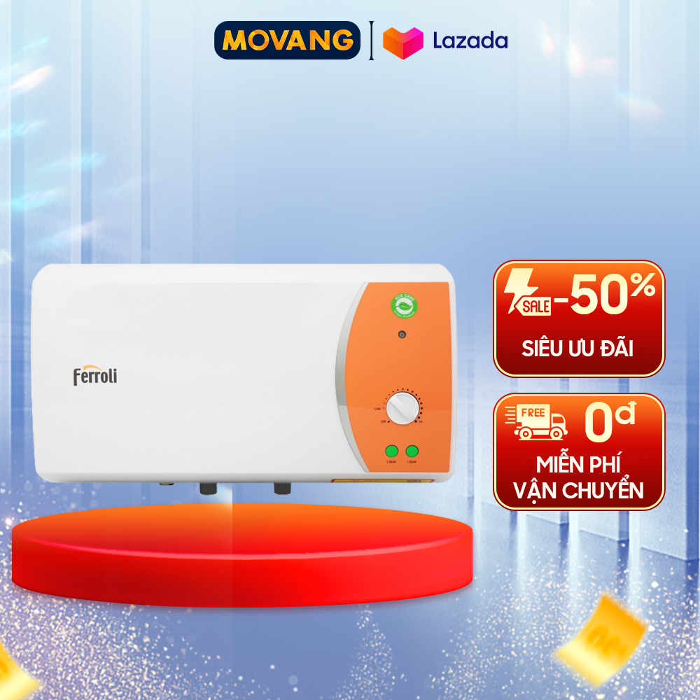 [GIAO TẠI HCM] - Bình nước nóng Ferroli Verdi 20L TE 20 Lít-dung tích bình chứa 20 Lít Công suất làm nóng 2500W Nhiệt độ tối đa 75 độ C
