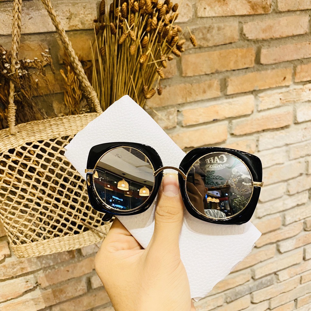 Kính Mát Nam Nữ Thời Trang Gọng Cỡ Lớn Mặt Tráng Gương K154 Dễ Đeo Màu Sắc Thời Trang Cực Hot