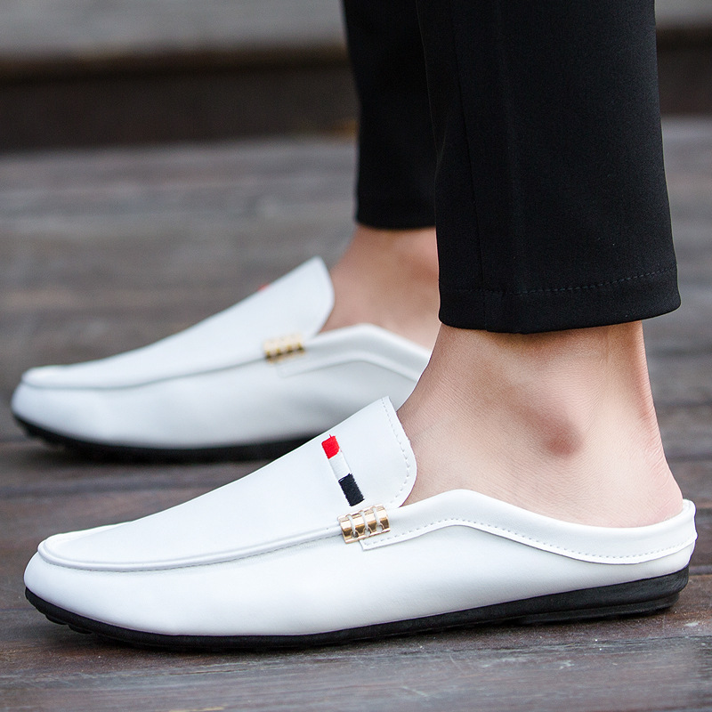 Giày sục da nam trắng Zappos GSD01