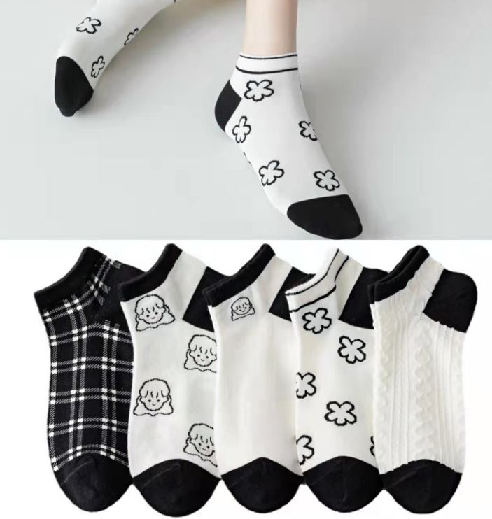 Set 10 Đôi Tất Vớ Nữ Cổ Bèo Black