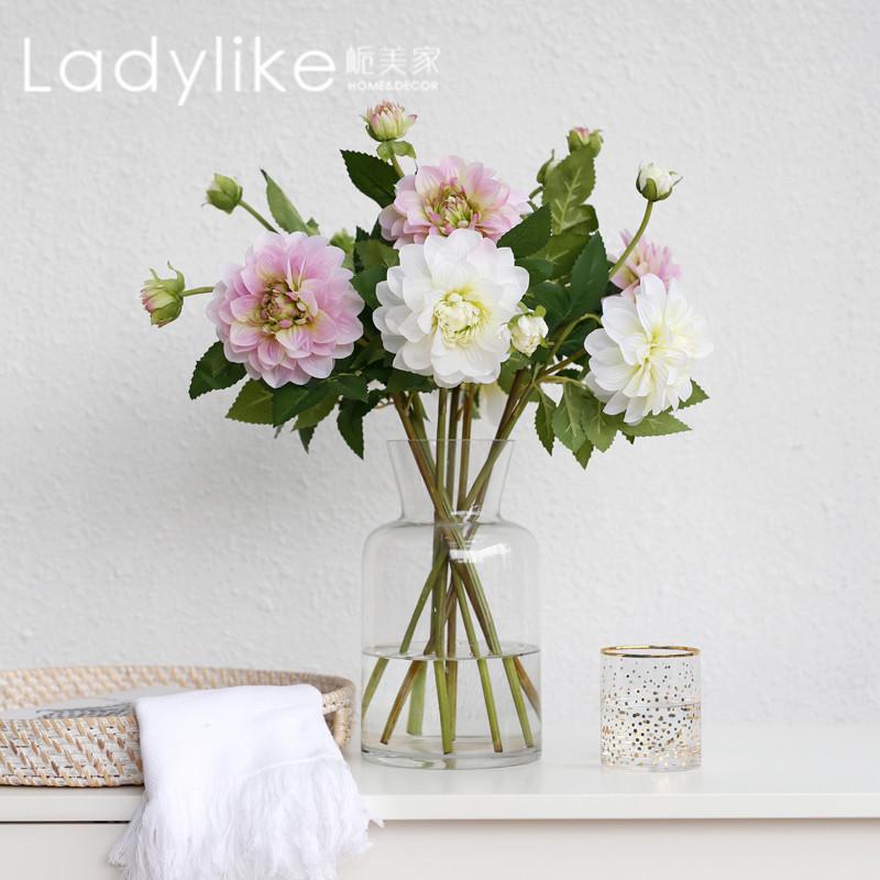 Ladylike Hoa Thược Dược Hoa Trang Trí Hoa Giả Hoa Giả Phòng Khách Vật Trang Trí Đồ Dùng Gia Đình Trang Sức Hoa Lọ Hoa