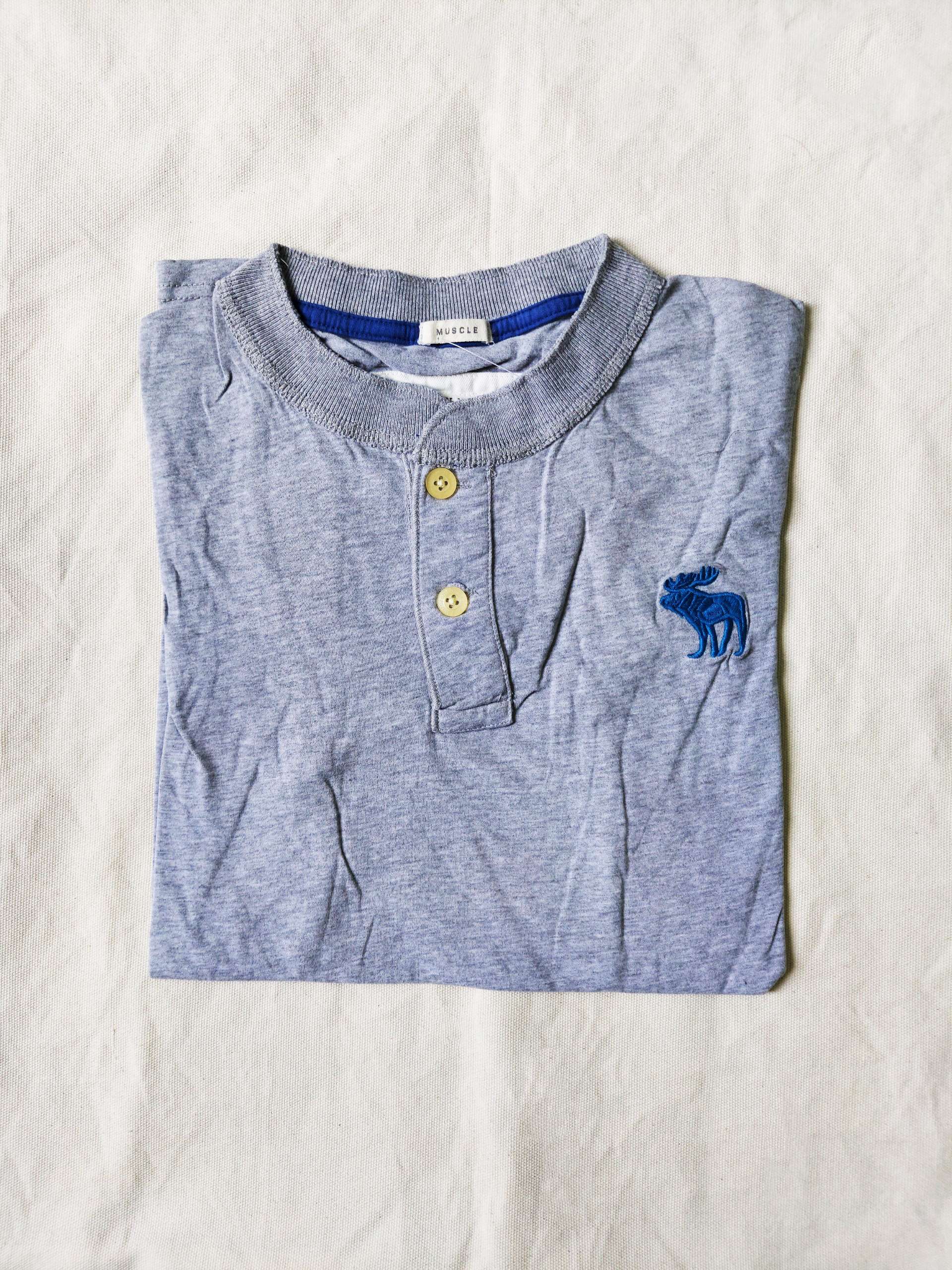 Áo thun Henley Abercrombie Gray Deer