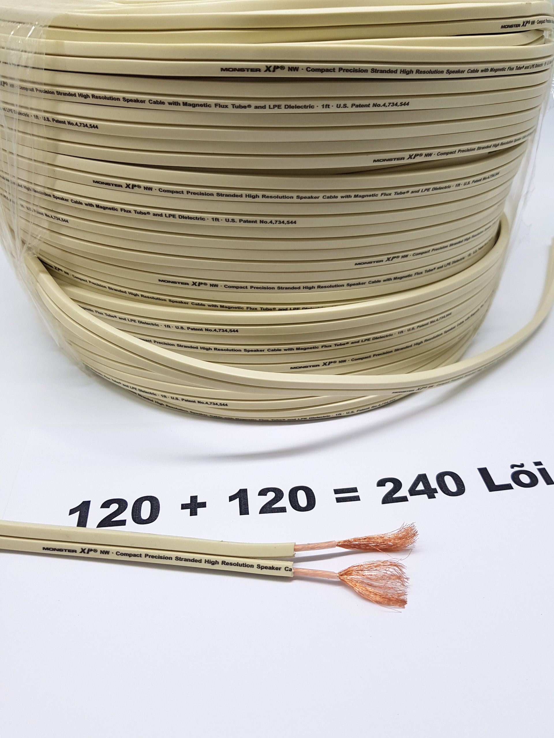 Dây loa Monster XP NW lõi 240 sợi đồng nguyên chất  2 lõix1.5mm  dài 6 mét (Trắng)