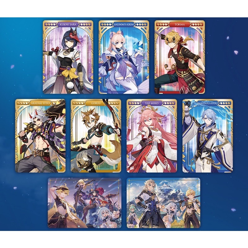 Pack metal card random thẻ nhân phẩm Genshin Impact vol.2