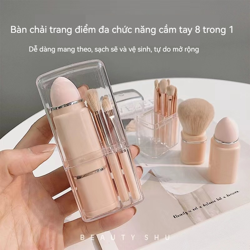 CRUSH Cọ Trang Điểm/bộ Cọ Trang Điểm/bộ Make Up Đầy Đủ Chải 8 Que Bằng Hộp Nhựa