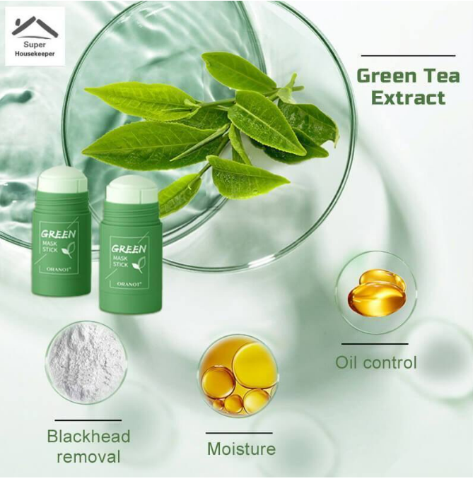 Mặt nạ đất set trà xanh Dạng Lăn - Nạ Đất Set Cà Tím Trắng Da- Se Khít Lỗ Chân Lông