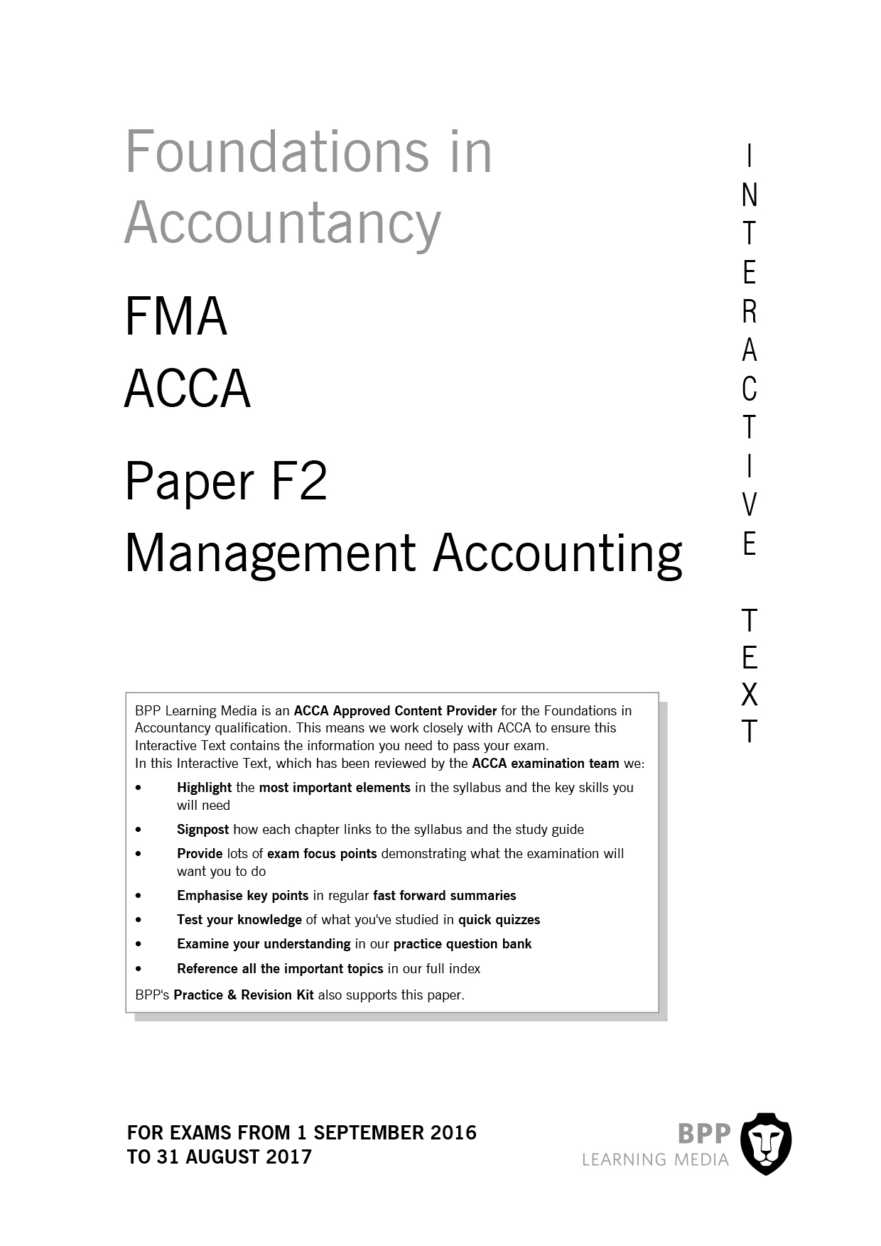 ACCA F2 - Management Accounting - Interactive Text - Hanoi Book Store