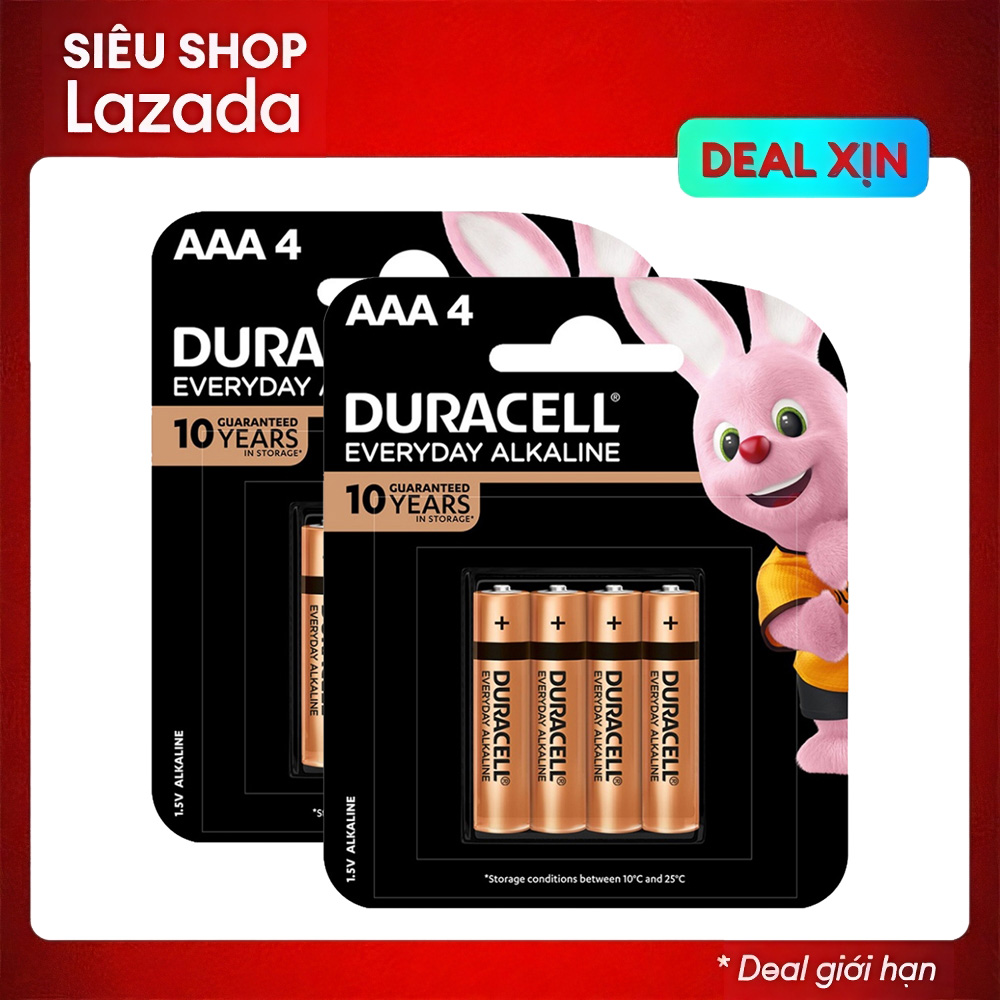 Pin AAA Duracell vỉ 4 viên Alkaline Everyday
