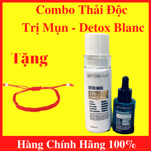 [HCM]Combo Thải độc Giảm mụn tận gốc Mặt nạ Detox mask và Serum mụn Lộc Đề ( Peel Acnes Detox BlanC) - Hỗ trợ giảm mụn bọc mụn đầu đen(mẫu mới) Tặng Kèm Vòng Phong Thủy May Mắn