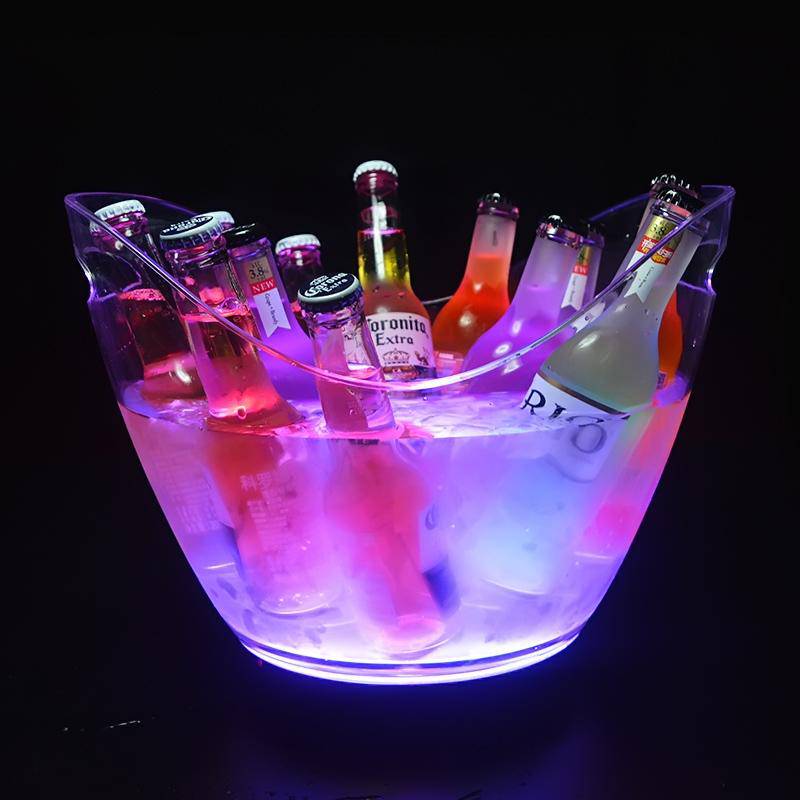 Xô Đá Ướp Lạnh Đồ Uống Hình Thuyền Có Đèn LED