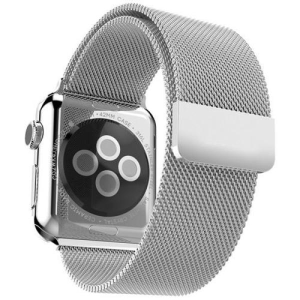 Dây Apple Watch Milanese Loop 42mm (Màu Bạc - Silver) - Dây Nam Châm Bằng Thép Không Gỉ