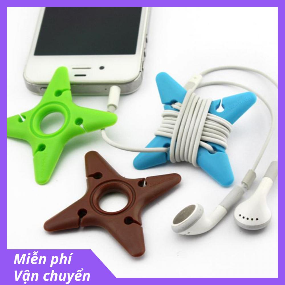 Combo 4 Dụng cụ quấn thu gọn dây tai nghe hình sao