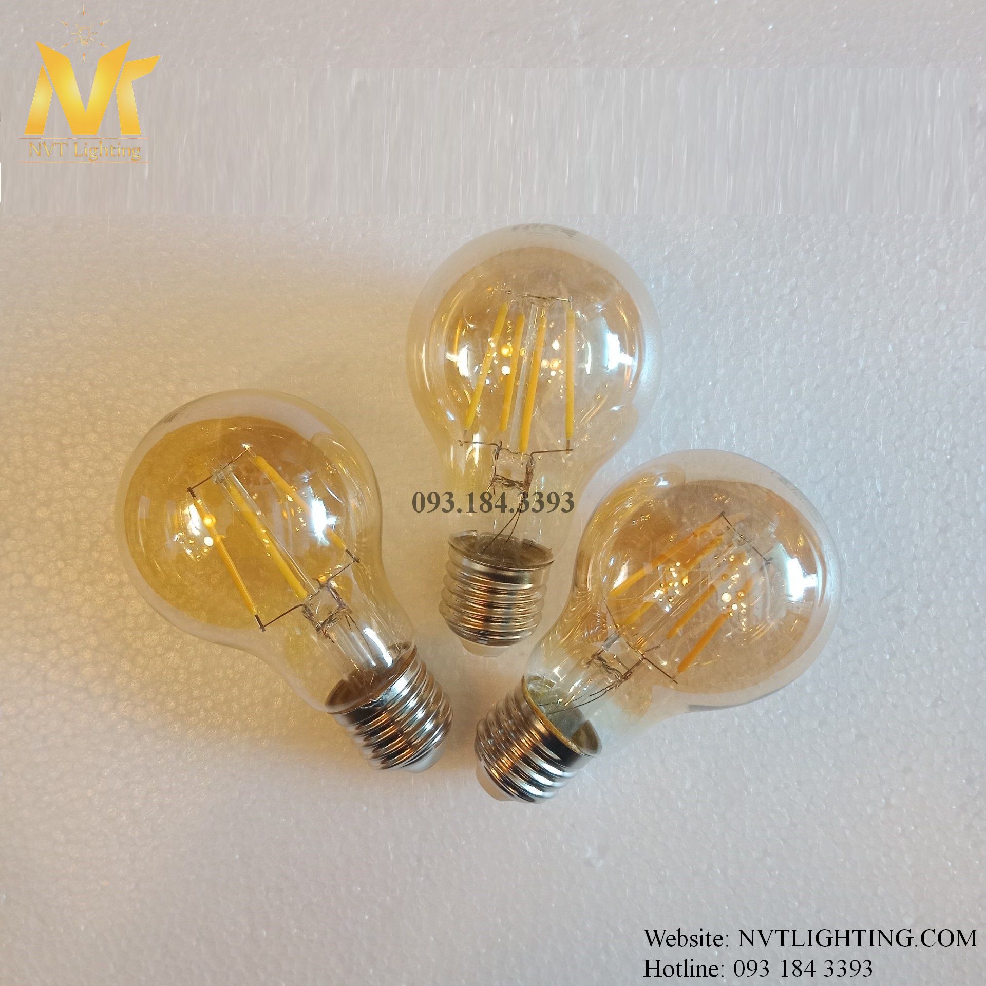 COMBO 10 Bóng đèn Edison A60 dimmer vỏ vàng nắng