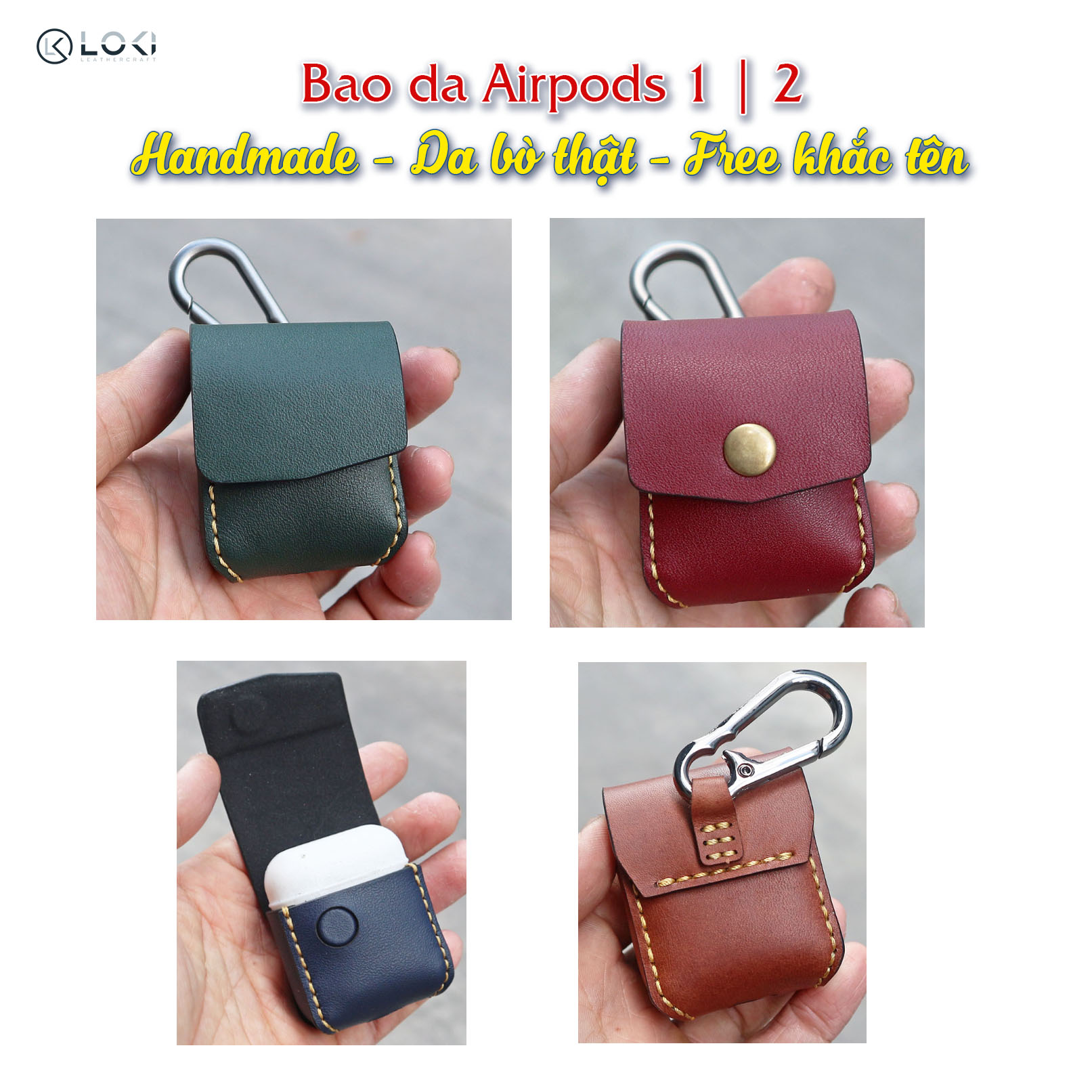 Bao da tai nghe Airpods 1 | 2 - Manory Leather