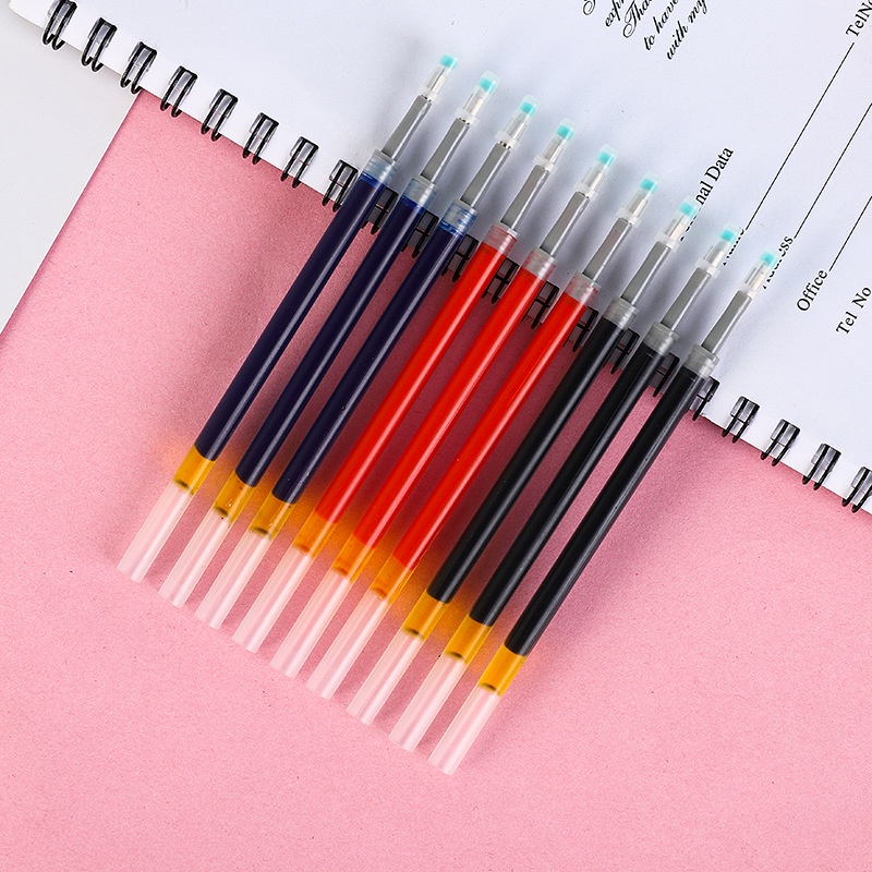 Ruột bút mực gel màu đen xanh đỏ Béo shop RB03 ngòi viết bi thay thế cho bút gel bấm B09 B10 B12 B24