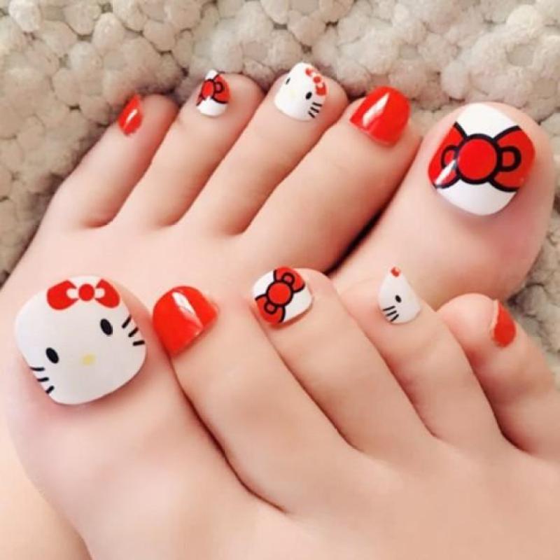 Bộ 24 Móng chân giả , nail giả C25 (kèm keo dán) giá rẻ