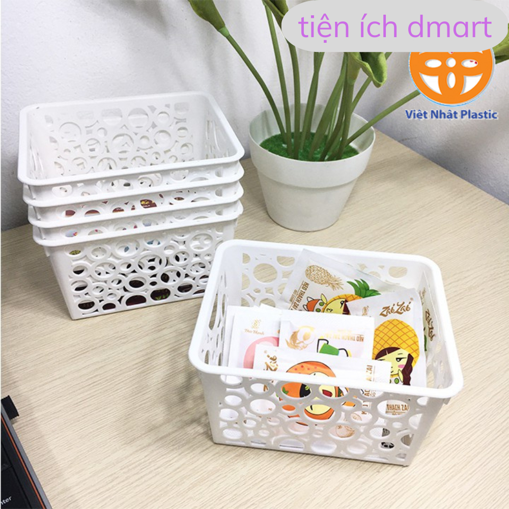 Giỏ đựng đồ văn phòng, đồ dùng học sinh, rổ nhật bé để bàn nhựa việt nhật 5690/2235