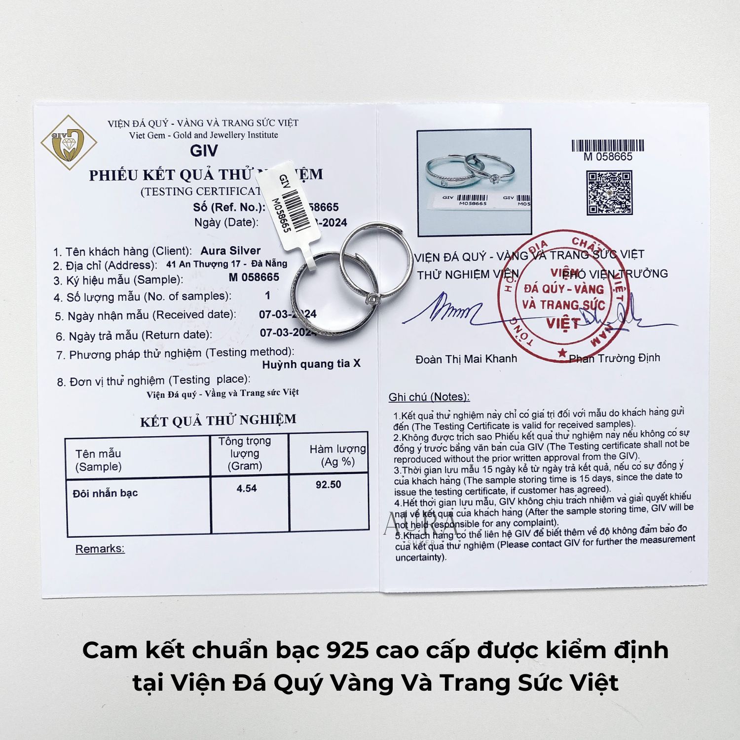 Nhẫn đôi bạc nam nữ Aura, nhẫn cặp Beloved-ND1